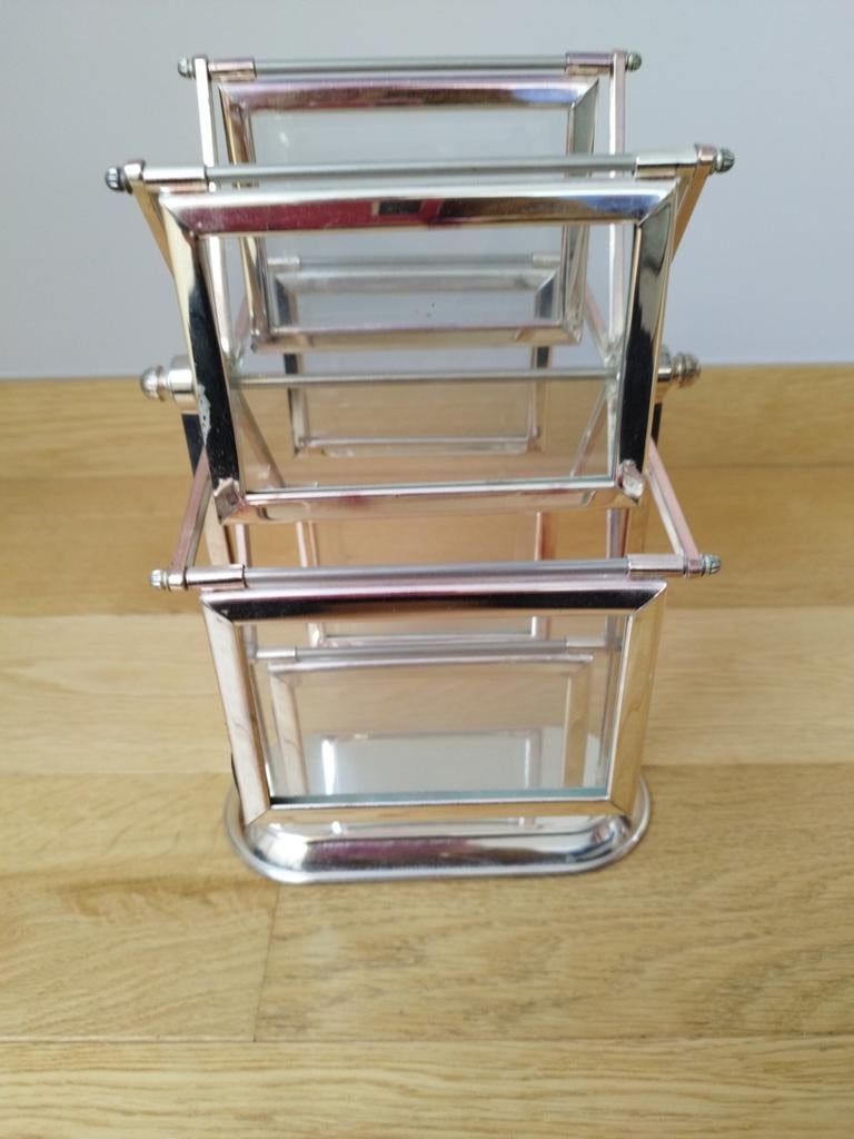 Tourniquet à photos argenté et verre, Maison & Meubles