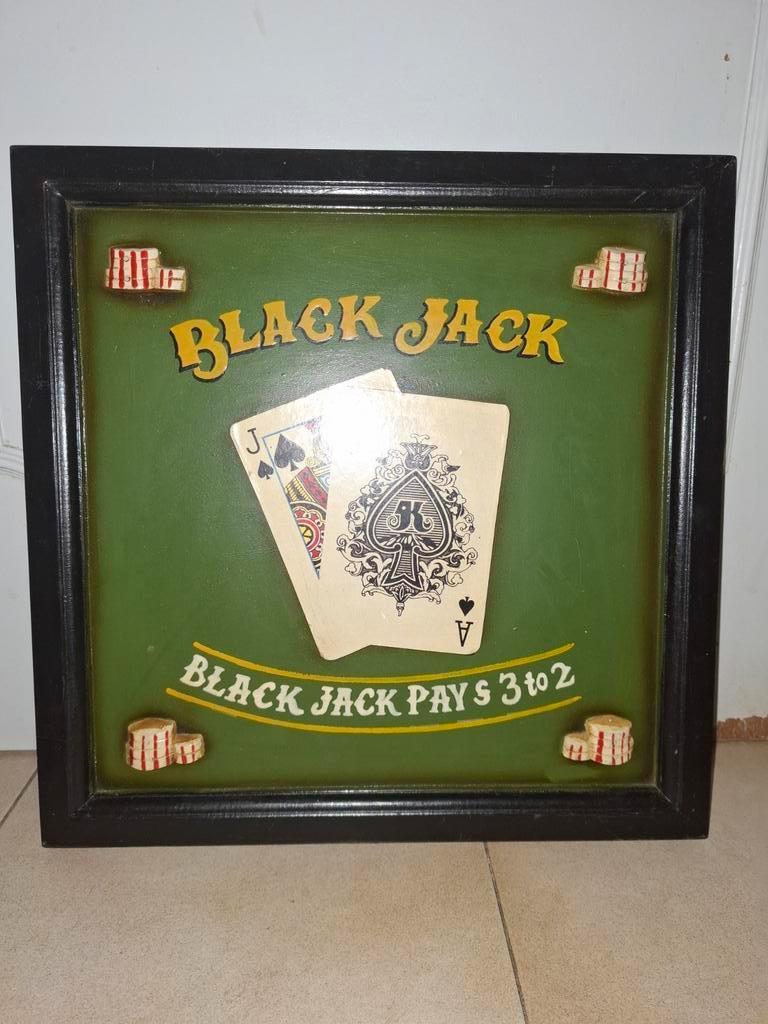 Authentiek houten pubbord Black jack, Antiek en Kunst, Curiosa en Brocante, Ophalen of Verzenden