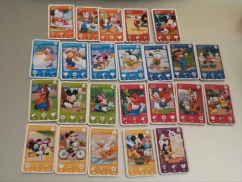 24 kaartjes Mickey Mouse & Friends van Match,Smatch,Cora, Collections, Actions de supermarché, Enlèvement ou Envoi