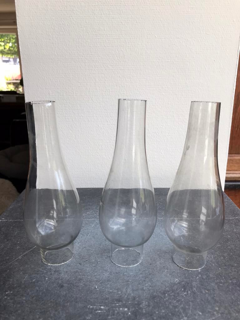 Glas voor olielamp, 1 glaasje nog over met een imperfectie, Ophalen