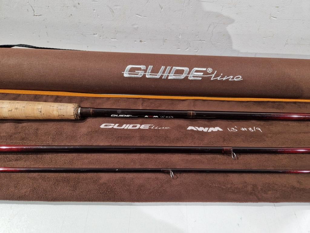 Guideline AWM 13ft #8/9 , dubbelhandige vliegvishengel, Watersport en Boten, Hengelsport | Vliegvissen, Ophalen of Verzenden, Gebruikt
