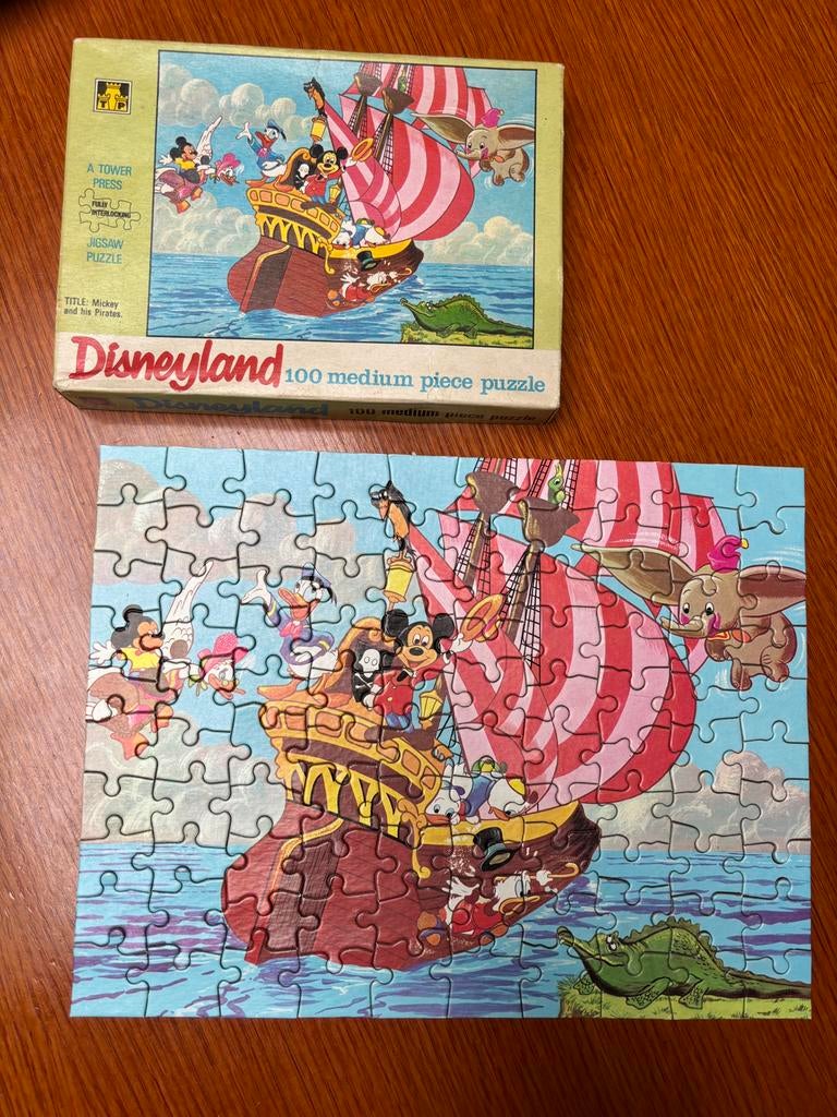 Puzzle Disneyland 100 pièces - vintage, Enlèvement ou Envoi, Mickey Mouse, Comme neuf, Autres types