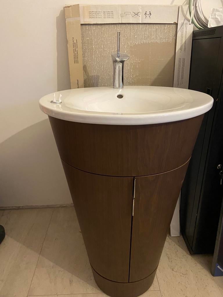 Duravit Starck wastafel porselein met mengkraan incl. meubel, Ophalen, 100 tot 150 cm, Nieuw, 50 tot 100 cm