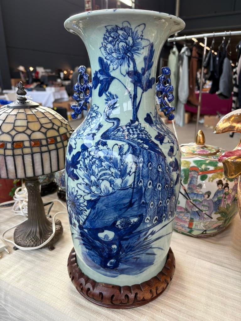 Antieke vaas china handbeschilderd, Antiek en Kunst, Ophalen