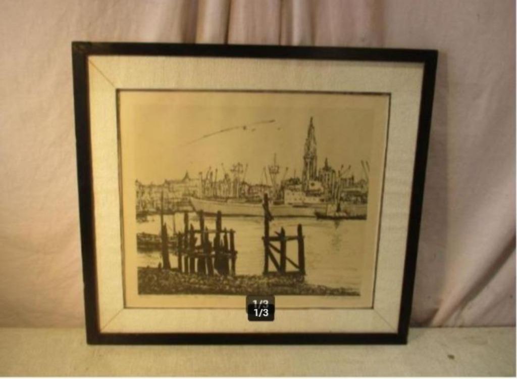 Prachtige Ets 'De Rede van Antwerpen' - Piet Boelens, Ophalen of Verzenden