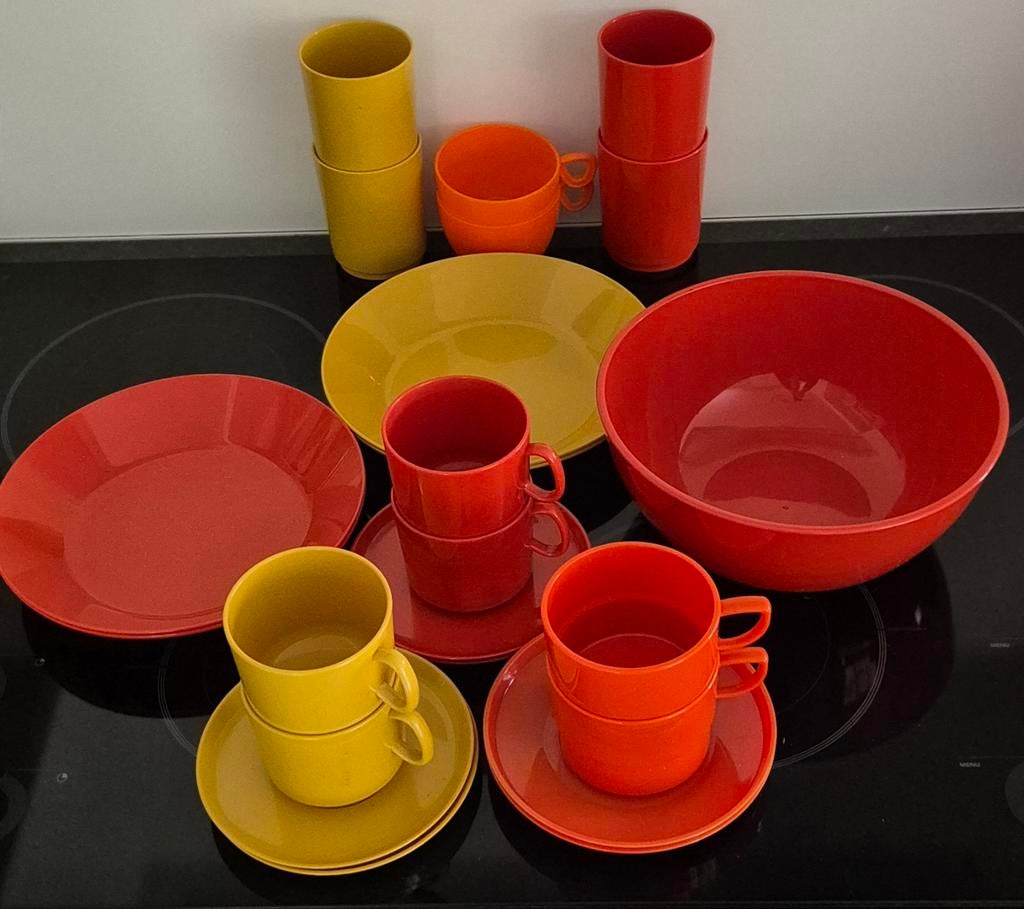 Retro Emsa camping servies jaren 70, Collections, Rétro, Enlèvement