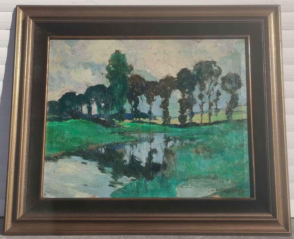 huile sur toile signe camillle barthelemy, Antiquités & Art, Enlèvement ou Envoi