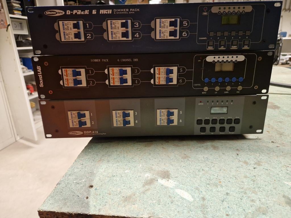 Showtec 6voudig dim module (3x), Ophalen, Gebruikt
