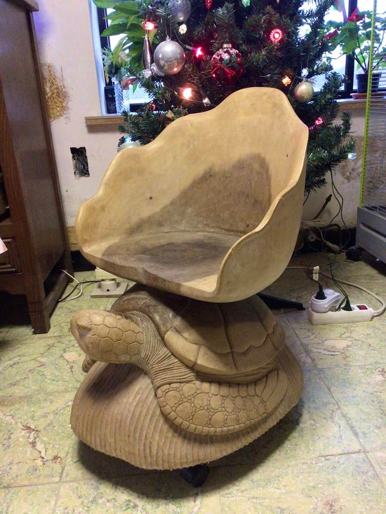 Unieke design stoel uit hout gesneden, Ophalen