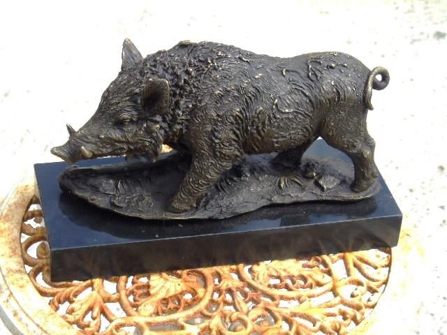 statue d un sanglier en bronze signé, BARYE, Antiquités & Art, Enlèvement ou Envoi, Bronze