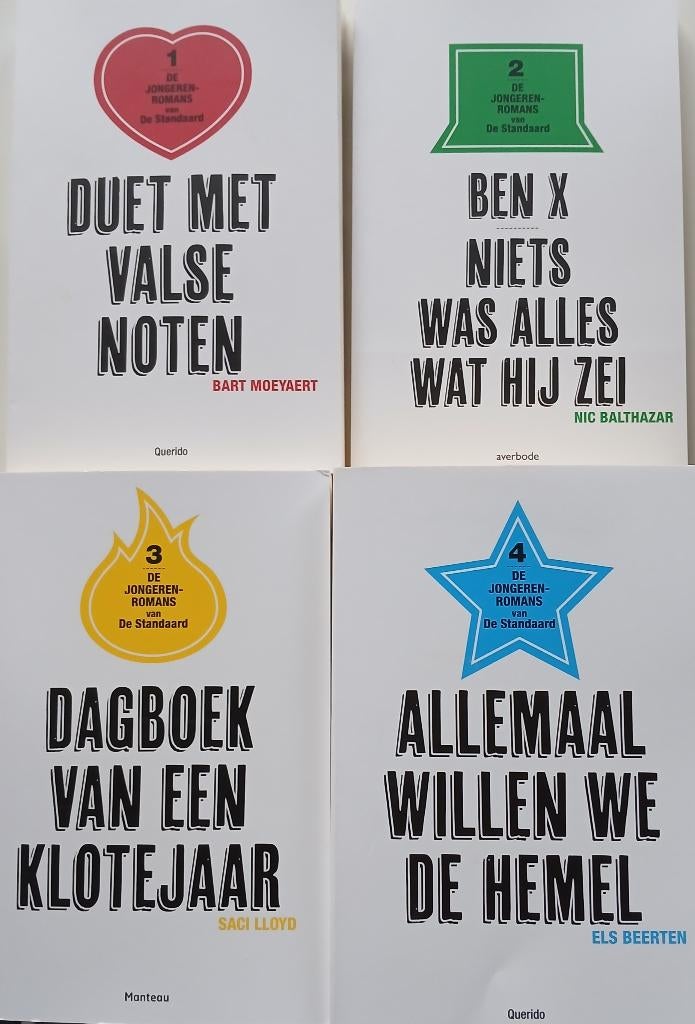 Pakket van 4 jongerenromans, Ophalen, Gelezen, Diverse Auteurs