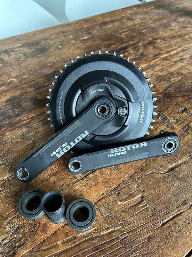 Rotor Powermeter (Inspider) + Cranks + Bracket, Fietsen en Brommers, Fietsonderdelen, Ophalen, Zo goed als nieuw, Rotor