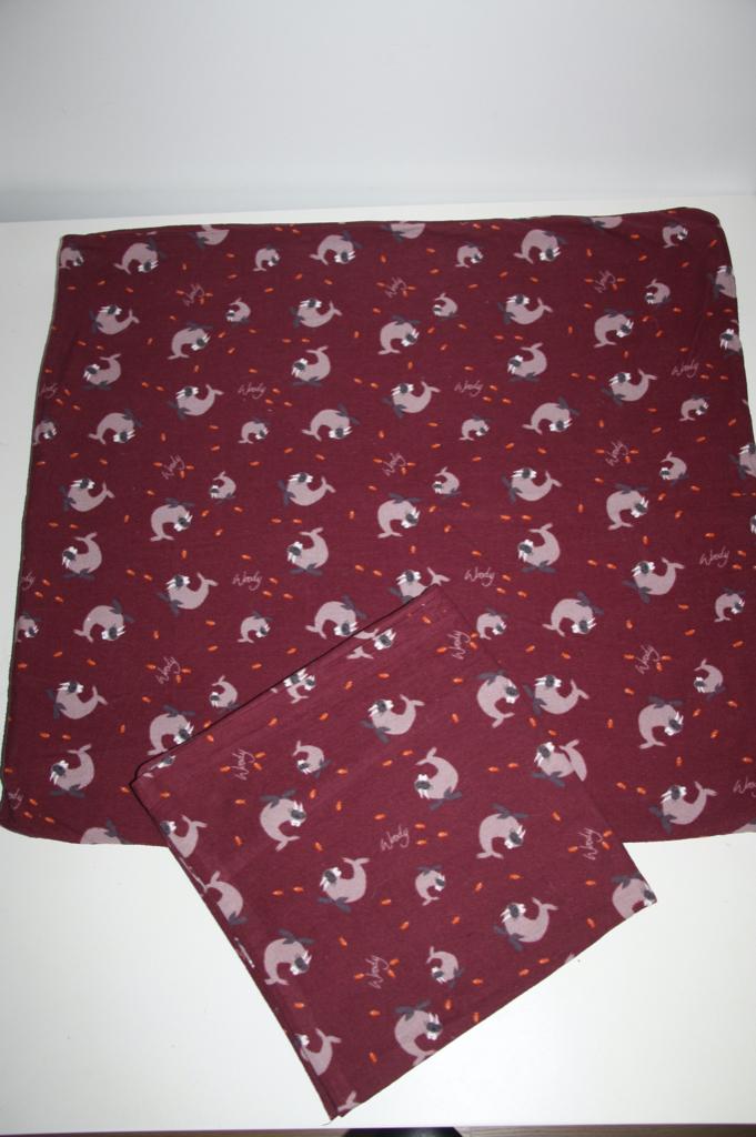 woody flanel dekbedovertrek walrus 1-pers bed + kussensloop, Ophalen of Verzenden, Gebruikt, Jongetje of Meisje, Dekbedovertrek