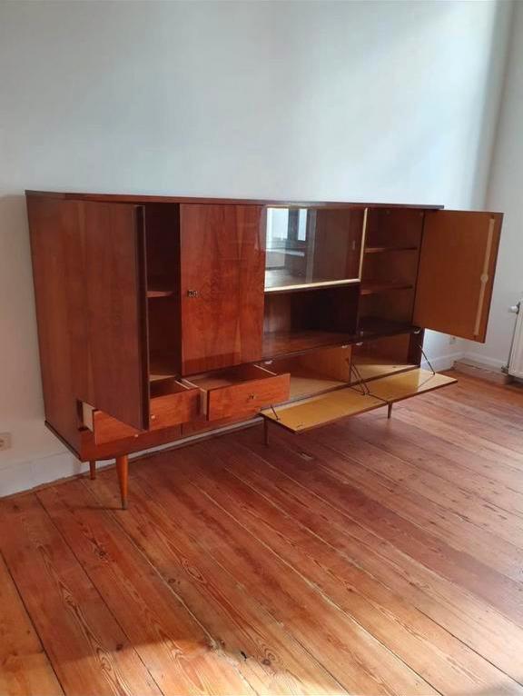 Buffet haut / Enfilade Vintage, Maison & Meubles, Armoires | Dressoirs, Enlèvement, Comme neuf, Verre