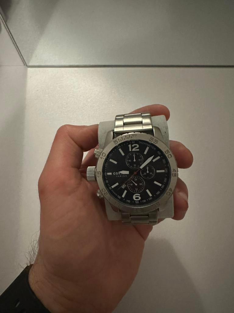 Cortese Torino chronograaf, Handtassen en Accessoires, Horloges | Heren, Ophalen, Zo goed als nieuw, Staal