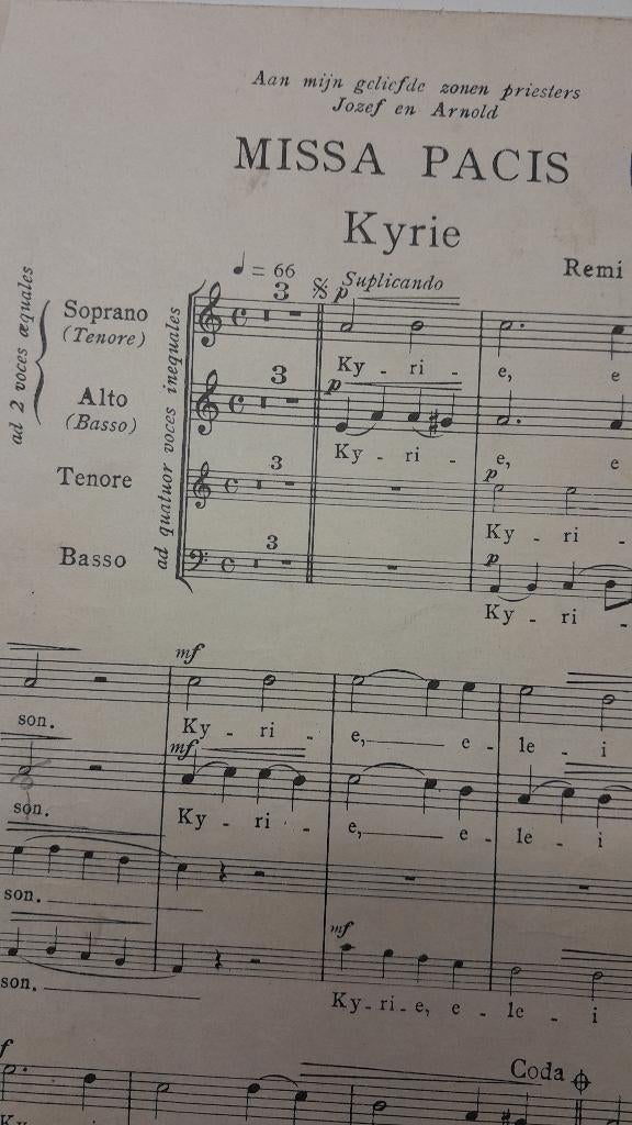 MISSA  PACIS   R. Ghesquière, Muziek en Instrumenten, Bladmuziek, Gebruikt, Overige soorten, Ophalen of Verzenden, Koor