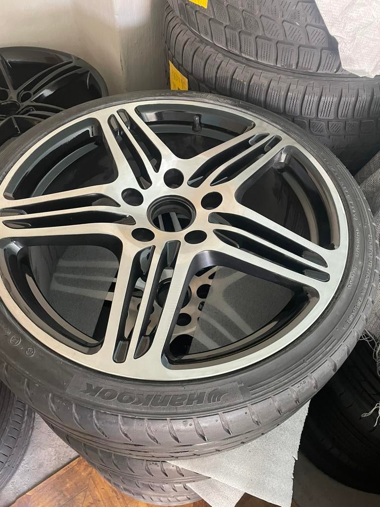 Porsche turbo velgen 19 inch breedset met banden 5x130, Ophalen
