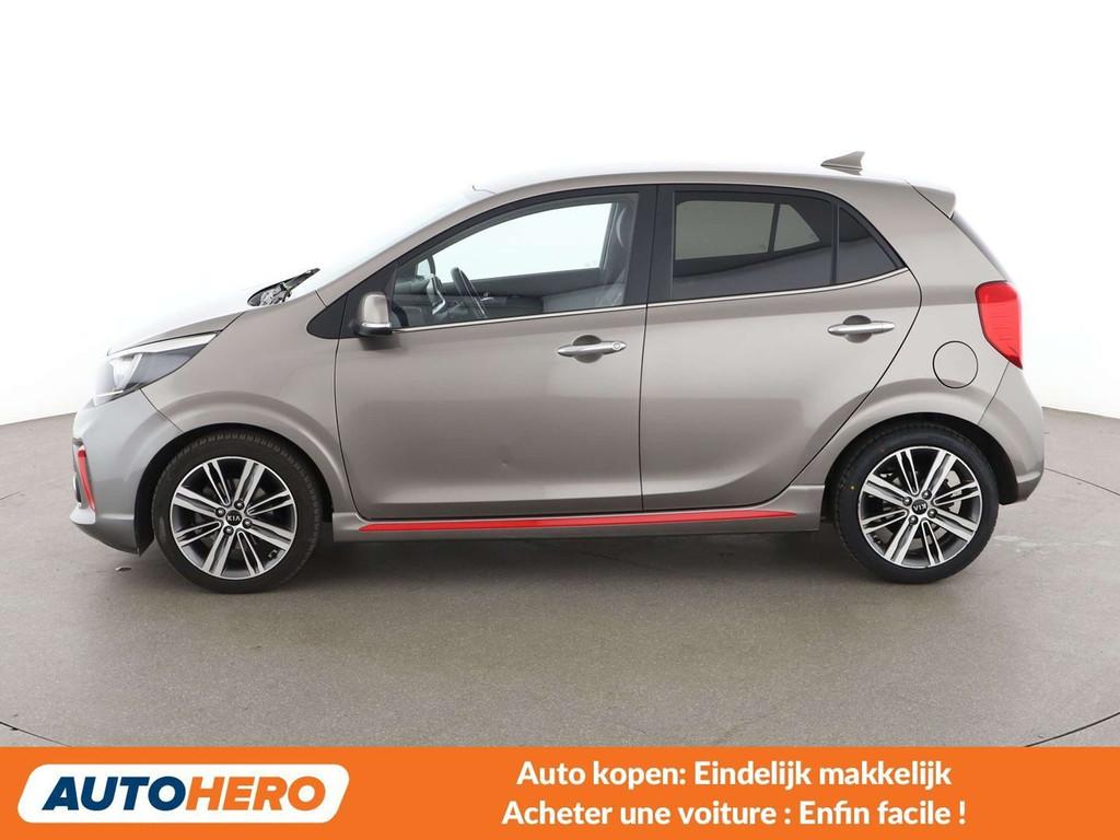 Kia Picanto 1.2 GT Line (année de construction 2018), Autos, Kia, Cuir, Argent ou Gris, Euro 6, 939 kg