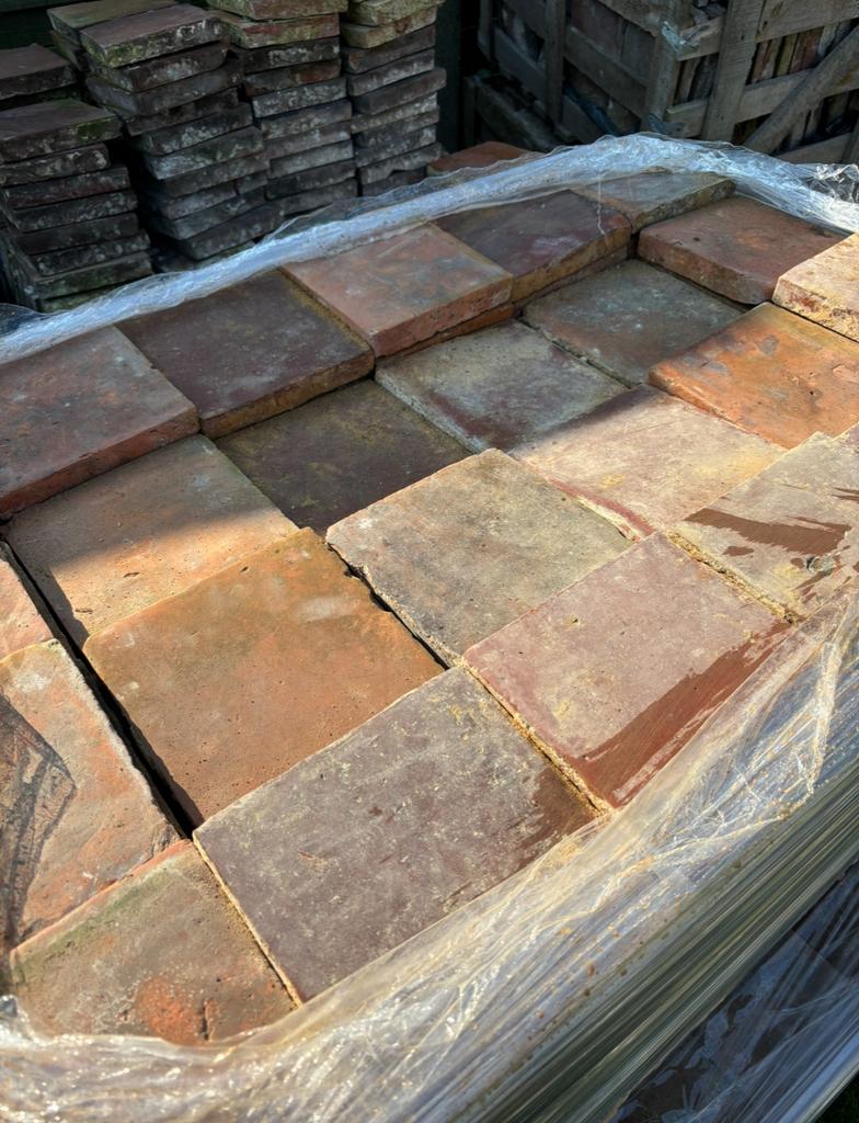 Lot antieke terracotta tegels Voor info BELLEN 0474220705, Antiek en Kunst, Ophalen