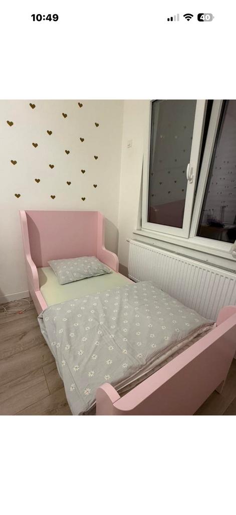 Roos bed ikea, Kinderen en Baby's, Kinderkamer | Bedden, Ophalen, Zo goed als nieuw, Matras