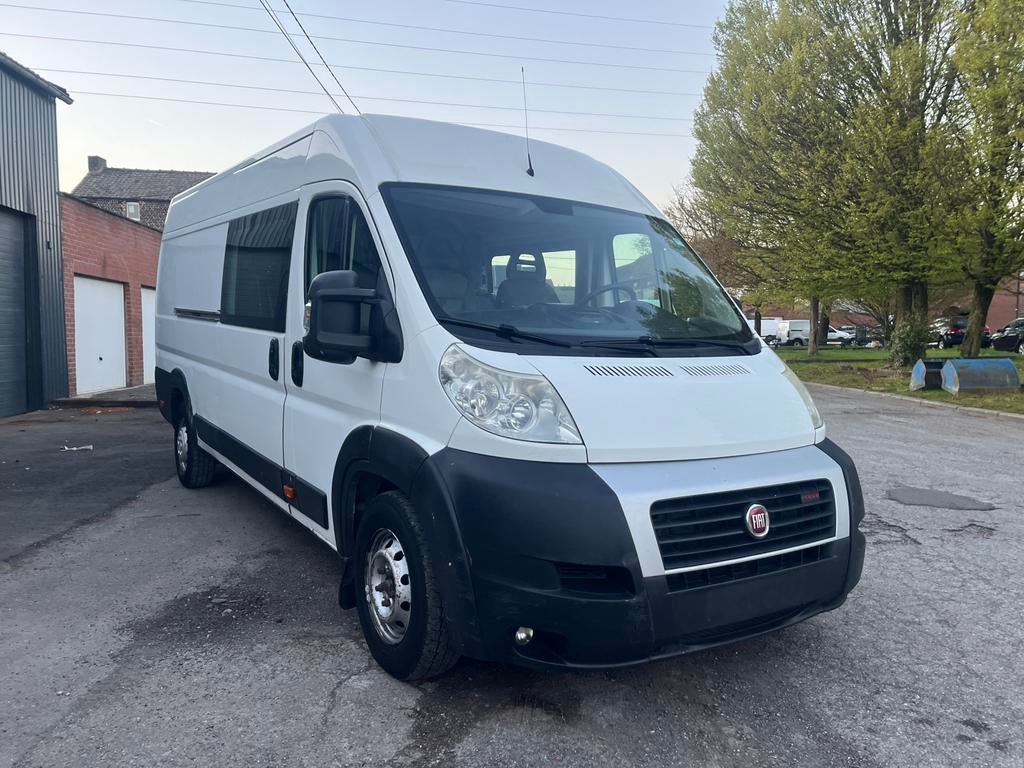Fiat ducato 3.0 jtd 2014 dubbele cabine airco euro 5b, Auto's, Voorwielaandrijving, Euro 5, Zwart, Wit