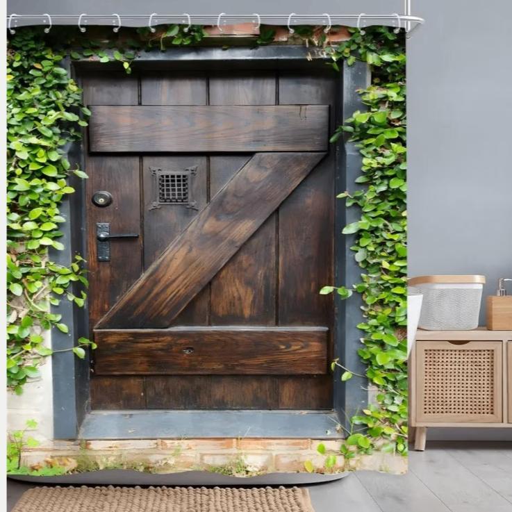 Portes et rideaux de douche vintage en bois (180x200cm), Enlèvement ou Envoi, Neuf