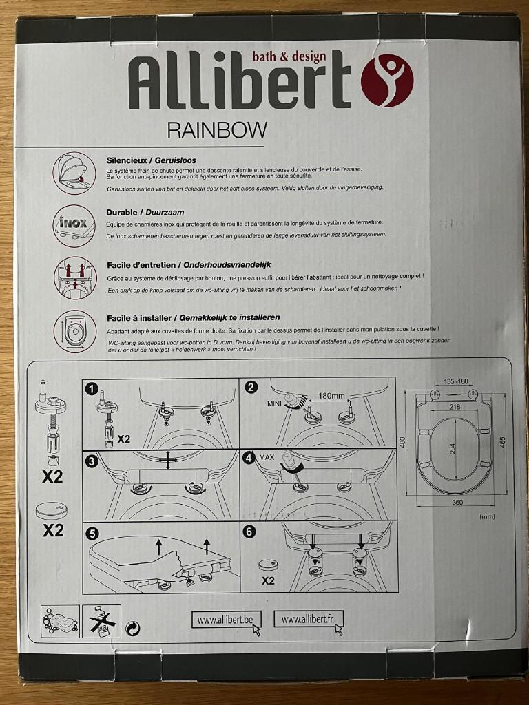 Toiletbril  D-model Allibert silent close NIEUW, Ophalen, Nieuw, Toilet