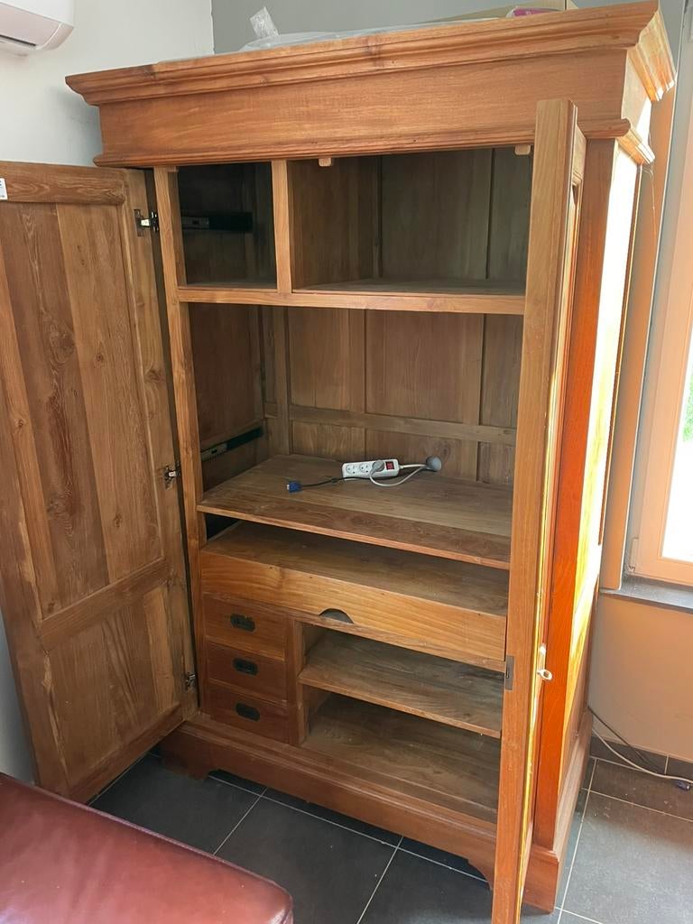 Meuble bureau pc teack, Enlèvement, Teck