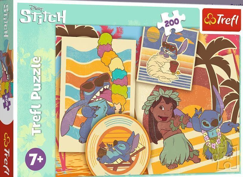 Lilo en Stitch Puzzel - 200 stukjes - Trefl Legpuzzel, Kinderen en Baby's, Speelgoed | Kinderpuzzels, Nieuw, 6 jaar of ouder, Meer dan 50 stukjes