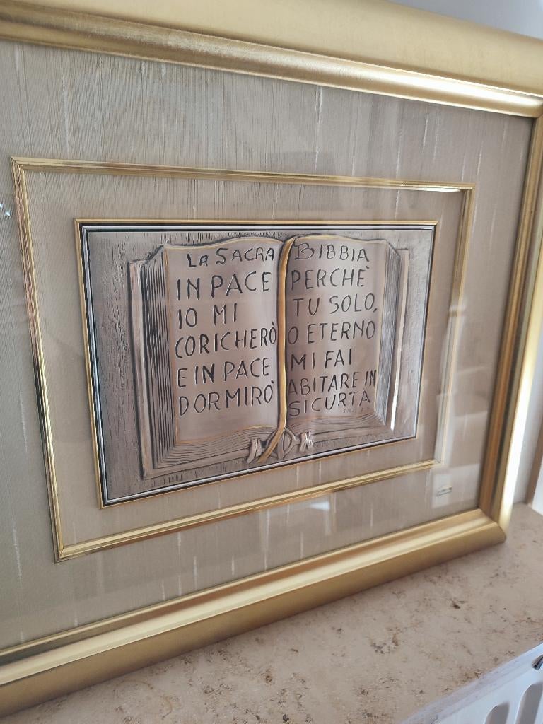 Prachtige wandversiering La Sacra Bibbia (Bijbel). 65 x 54,5, Verzamelen, Religie, Zo goed als nieuw, Christendom | Katholiek