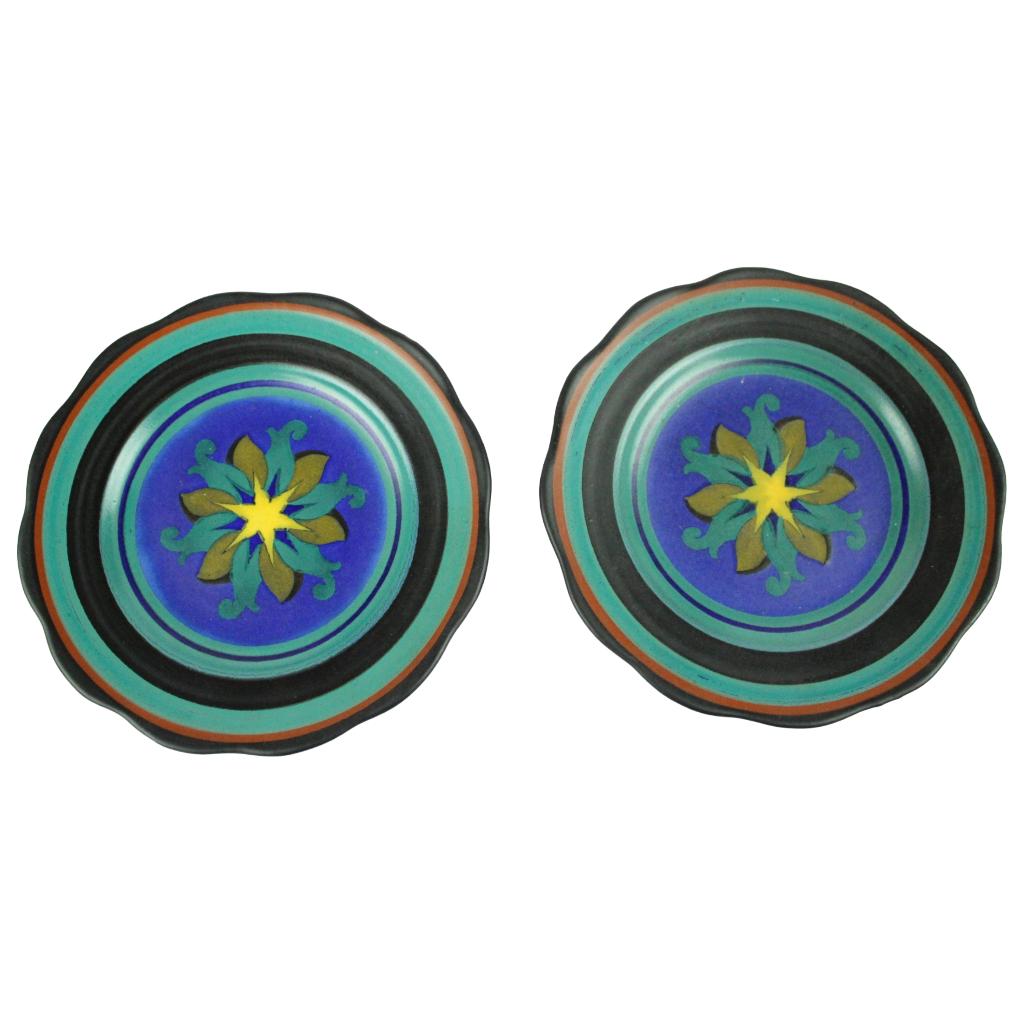 Set van 2 Gouda plateel borden – Art Deco, Antiek en Kunst, Ophalen of Verzenden