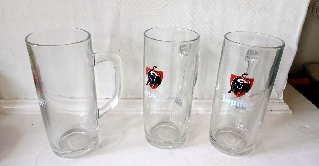 3 grand verre jupiler 50 cl, Collections, Enlèvement, Utilisé, Verre à bière