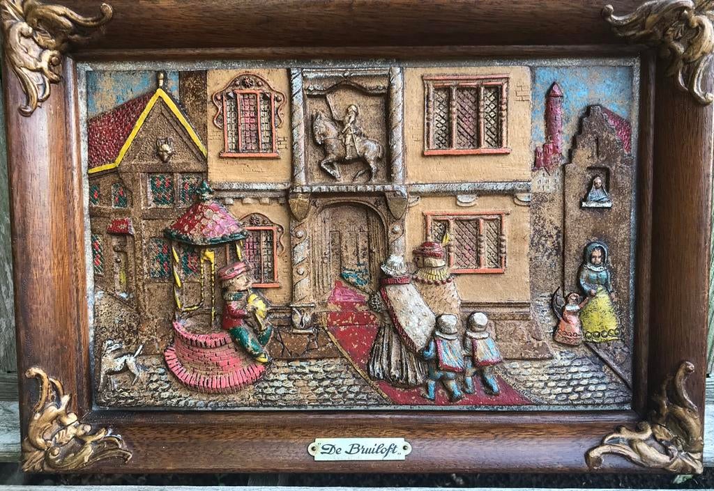 Leuk reliëf schilderij in goede staat, Enlèvement ou Envoi