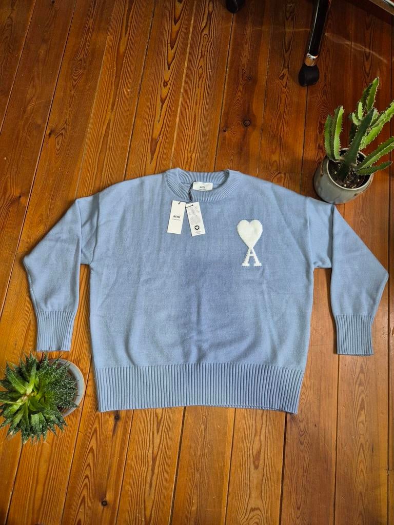 Ami trui - gloednieuw met kaartjes. Gebreide sweater, Ami Paris, Nieuw, Verzenden, Maat 48/50 (M)