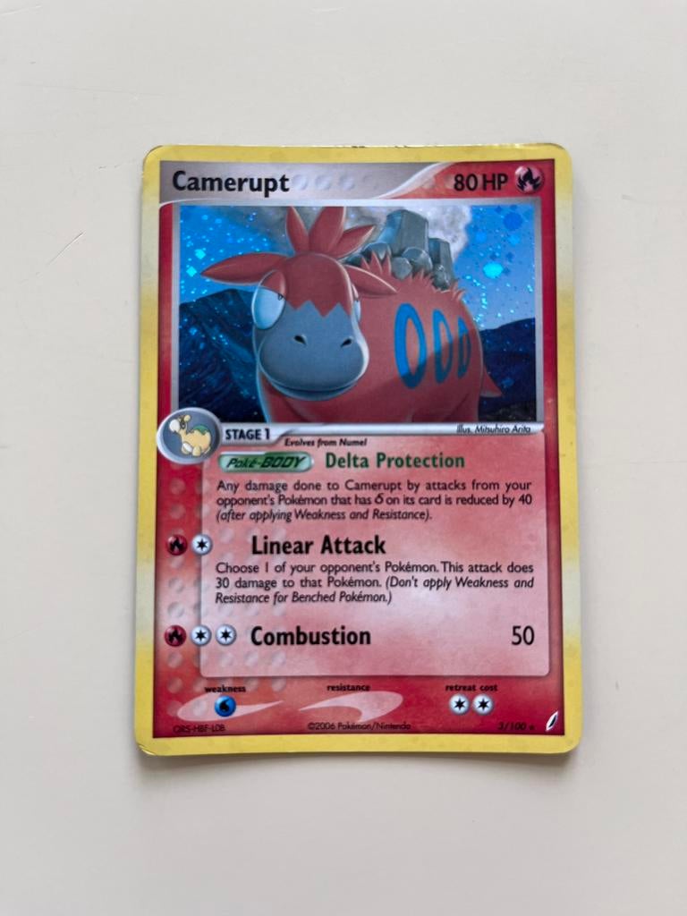 Pokémon Card Camerupt Holo Crystal Guardians Vintage 3/100, Enlèvement ou Envoi, Comme neuf