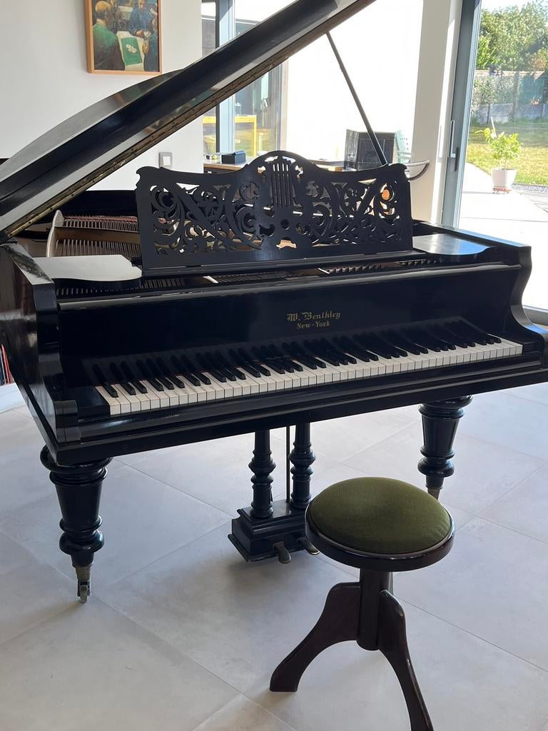 Piano à queue ancien, Musique & Instruments, Pianos, Utilisé, À queue, Noir, Enlèvement