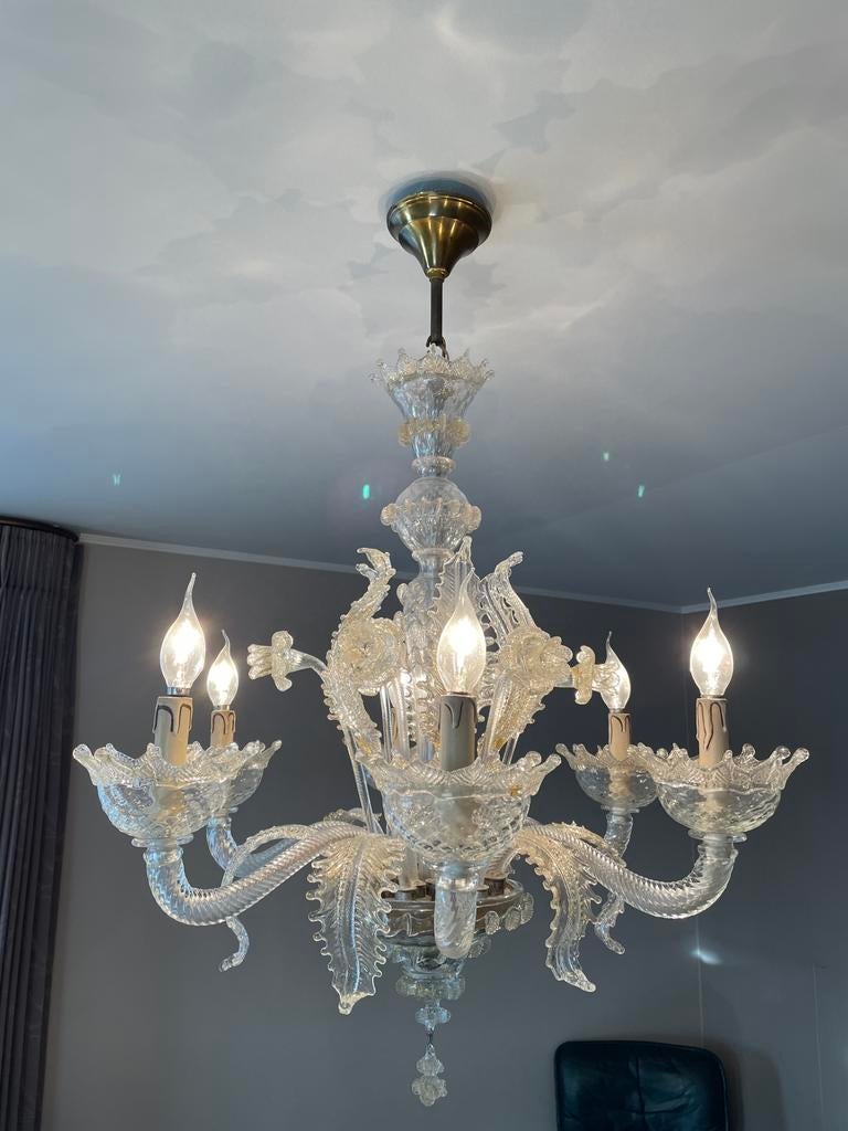 Venitiaans kristallen luster, Huis en Inrichting, Ophalen, Zo goed als nieuw