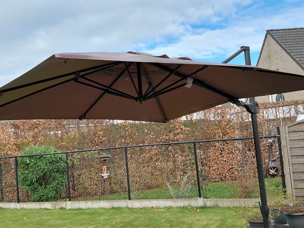 parasol, Ophalen, Zo goed als nieuw, 3 tot 4 meter, Stokparasol