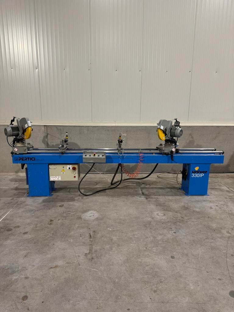 Scie à tronçonner double Pertici Univer 330IP, Enlèvement, Comme neuf, Scie à onglet