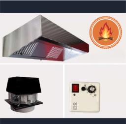 Hotte + Moteur + Variateur – Restaurant spécial feu de bois, Electroménager, Neuf, Hotte murale, Autoportant, Envoi