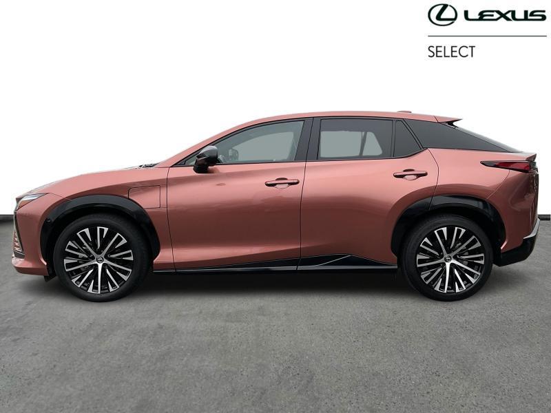 Lexus RZ 450e Privilege Line AWD + PANO, Auto's, Lexus, Automaat, Parkeersensor, Zwart, Bruin