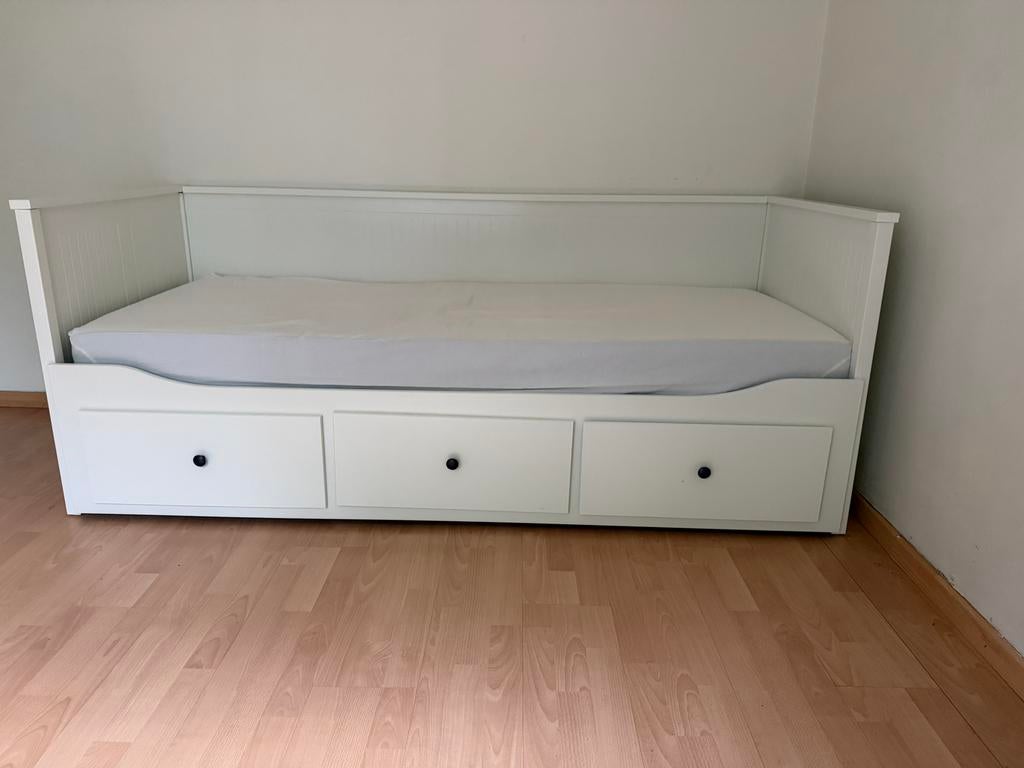 LIT IKEA - HEMNES 80x200/160x200, Maison & Meubles, Comme neuf, 200 cm, Blanc, Deux personnes
