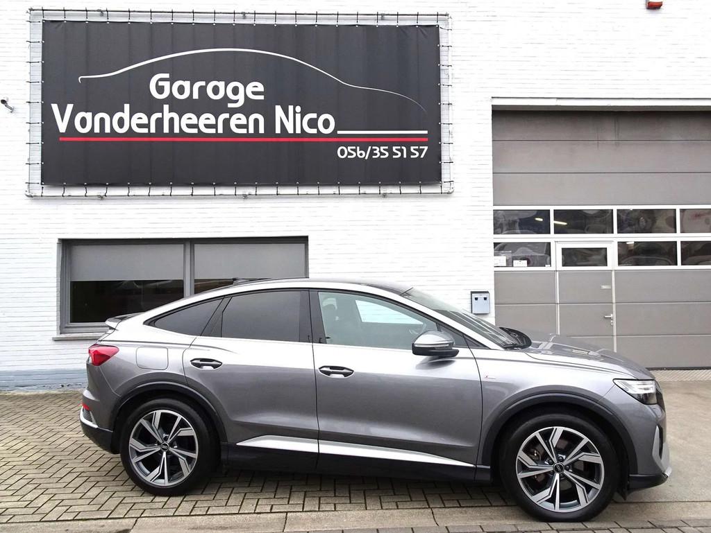 Audi Q4 Sportback e-tron 55kWh S-Line VIRTUAL,CARPLAY,ADAPTC, Auto's, Audi, Stof, Gebruikt, Zwart, 5 zetels