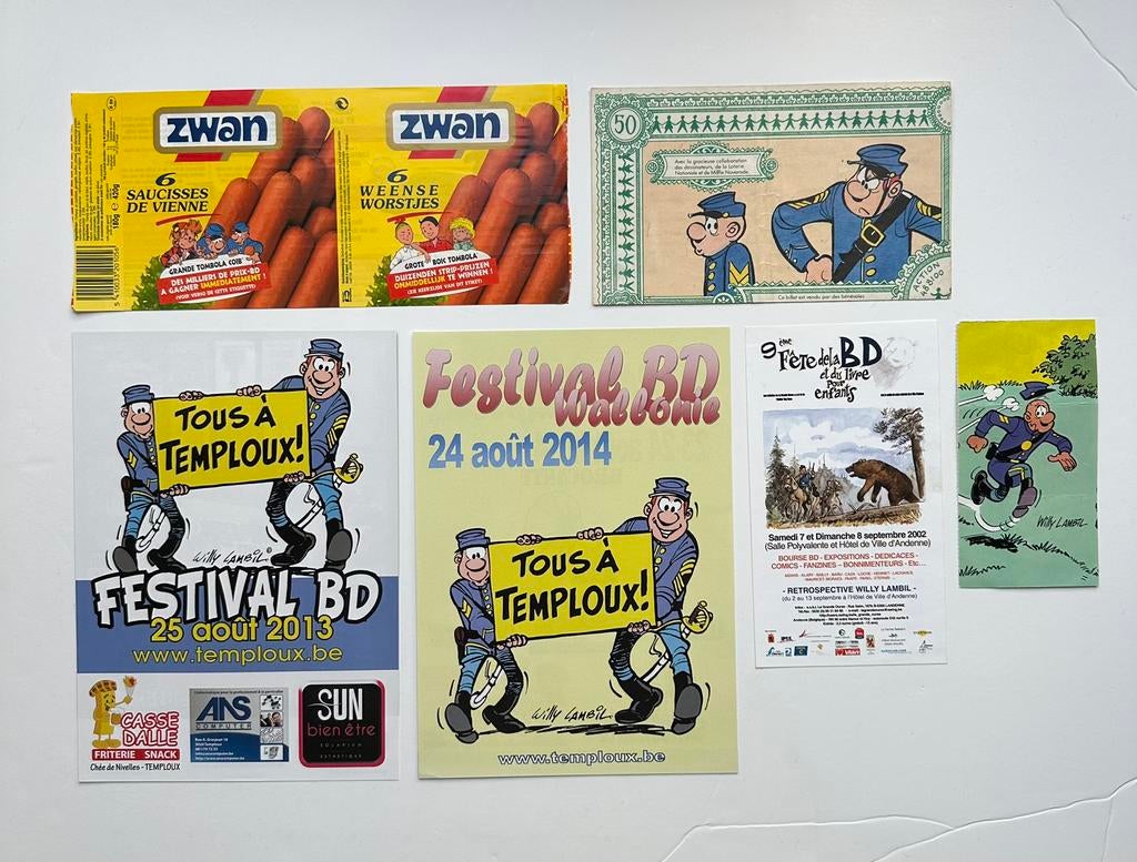 Les Tuniques Bleues : documents divers, Collections, Envoi, Autres personnages, Neuf, Image, Affiche ou Autocollant