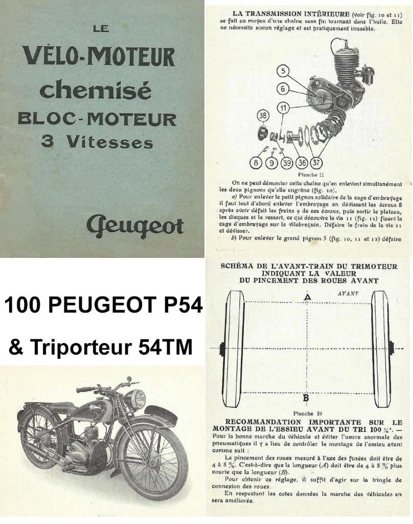 RTM 100 PEUGEOT P51-P52-P53-P54 & PEUGEOT driewieler., Motoren, Ophalen of Verzenden