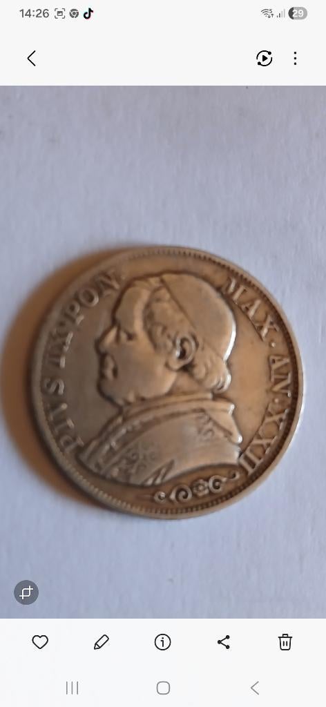 1 lire argent Vatican, Enlèvement ou Envoi, Vatican, Monnaie en vrac, Argent