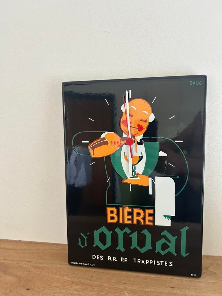 Horloge Orval émaillée numérotée 32/23cm neuve jamais expose, Collections, Marques de bière, Enlèvement ou Envoi