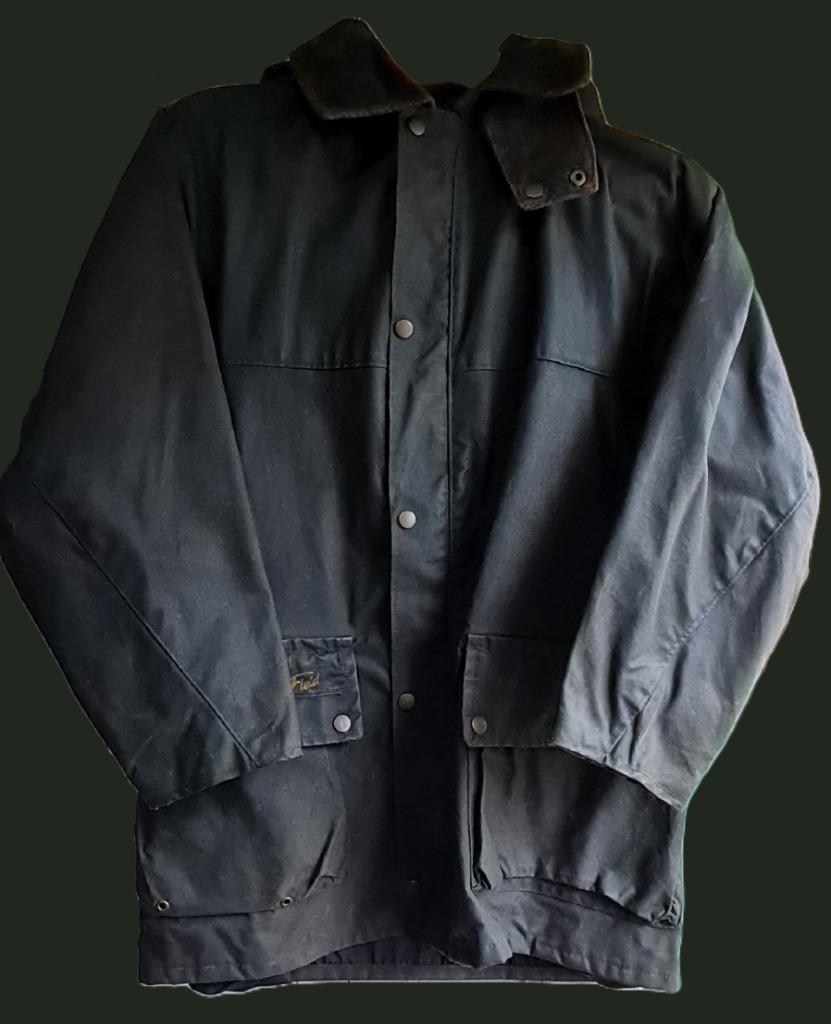 Vintage Field Master Outdoor waxed coat UK SMAL, Kleding | Heren, Jassen | Winter, Blauw, Ophalen of Verzenden, FIELDMASTER, Gedragen