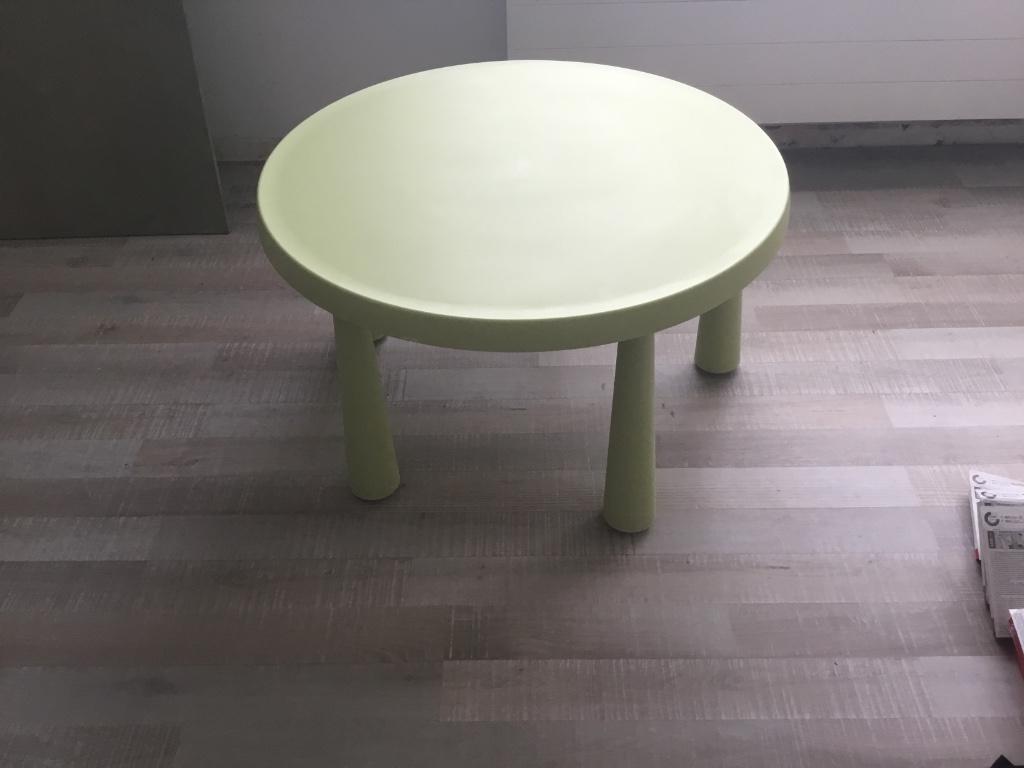 Ikea groene tafel  MAMMUT kids 2 stuks., Enlèvement, Comme neuf, Table(s)