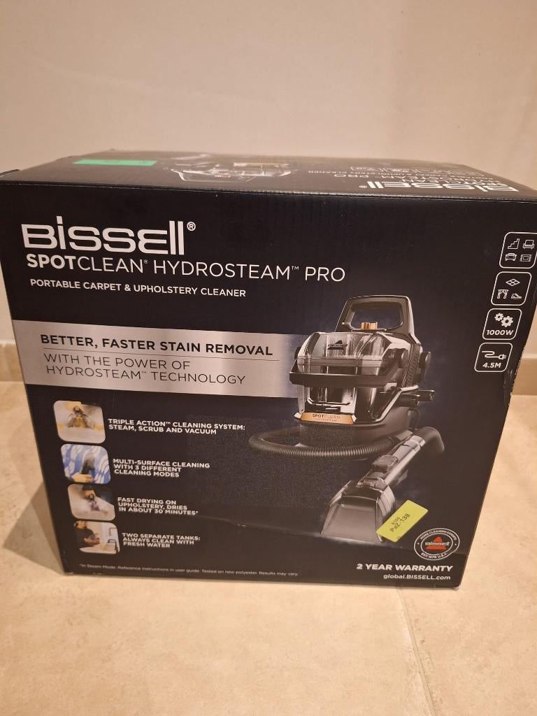 BISSELL SpotClean HydroSteam Pro Draagbare stoomreiniger, Elektronische apparatuur, Stofzuigers, Nieuw, Ophalen of Verzenden, Waterstofzuiger